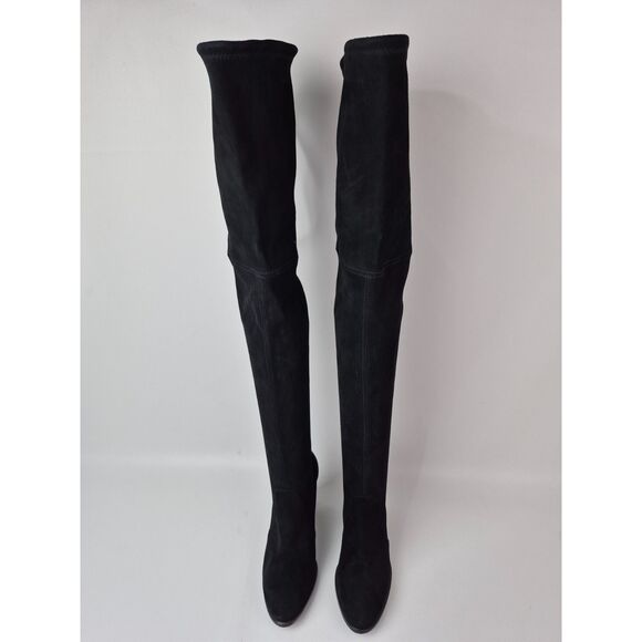 Stuart Weitzman Women's Black Highland Heel Suede Over The Knee Boots Size 6 B - Picture 3 of 7